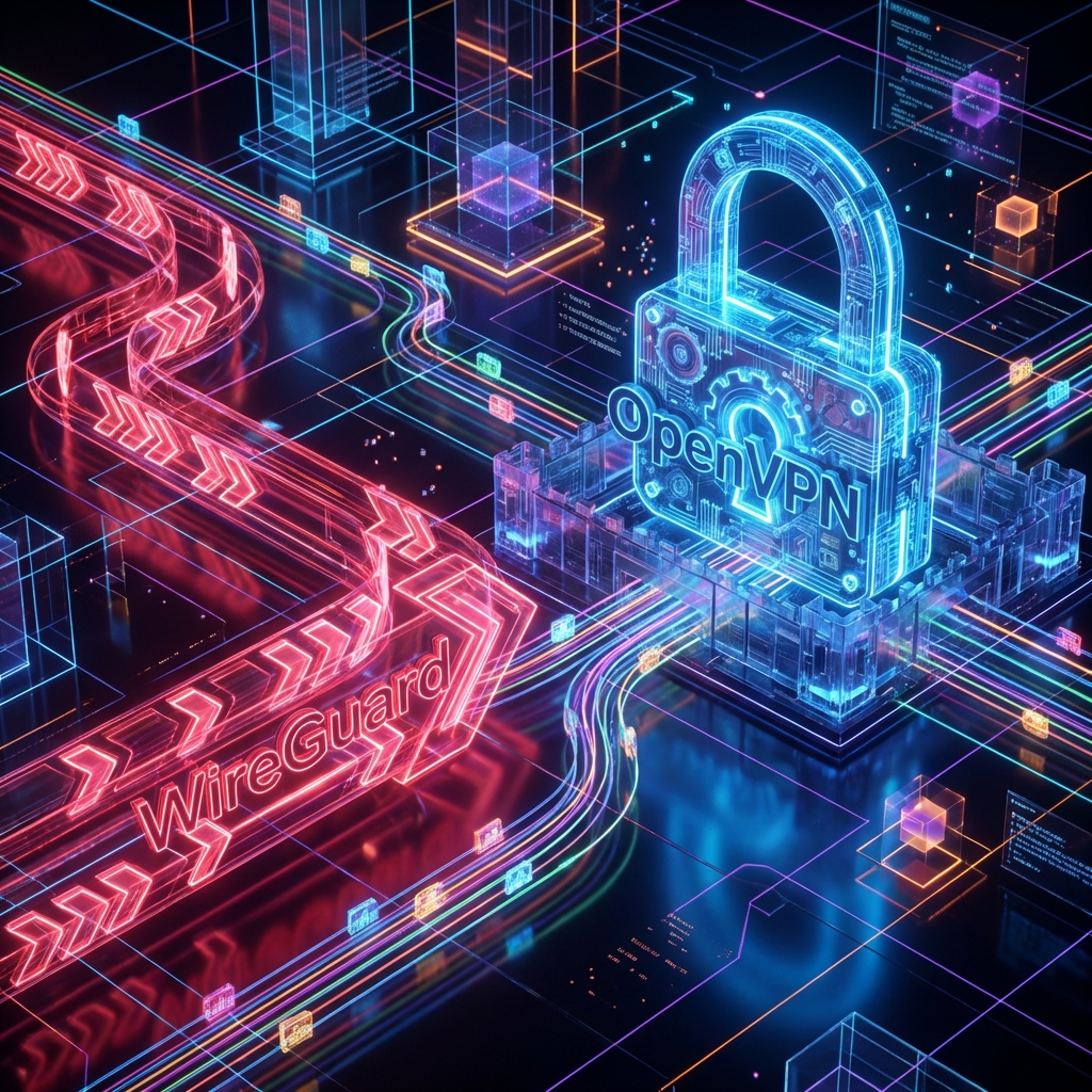 WireGuard vs OpenVPN protocol comparison diagram